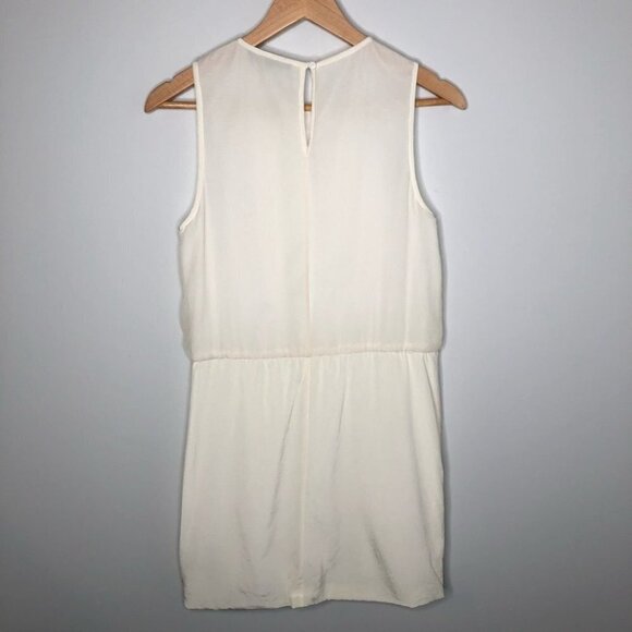 Tibi Cream Woven Front 100% Silk Sleeveless Shift Dress Size  4 - Picture 7 of 7